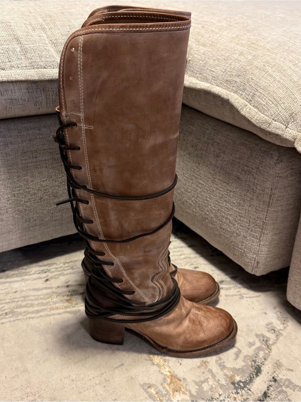 Freebird by Steven Brown Lace-Up Tall Leather Boots - Picture 8 of 11